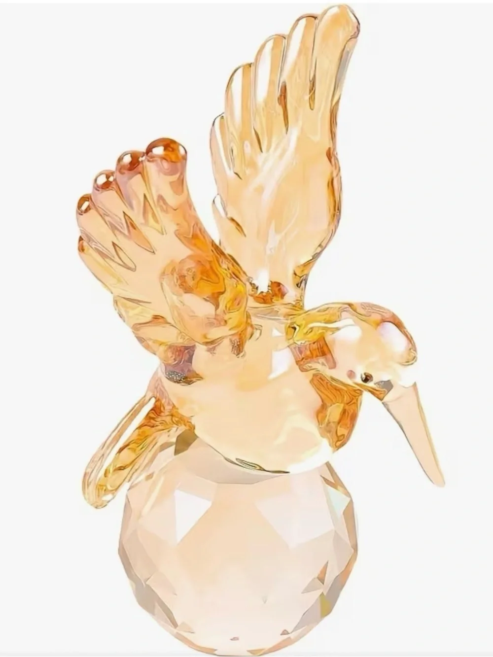 High Quality Crystal Hummingbird Figurine - Amber